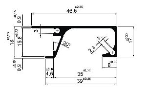 Perfil De Alumínio Puxador Encaixe P/ Mdf C/ Olhal 15Mm E 18Mm - Várias Cores - Barra Com 6,00Mts (Mv-075 / Mv-076)