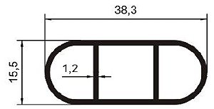 Tubo Oblongo 38X15Mm No Natural Cru Barra Com 6Mts