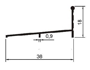 Perfil De Alumínio Trilho Inferior "L" P/ Box Acrílico Linha Leve - Barra Com 6Mts - Fosco Ou Brilhante (Cód. Bx-025)