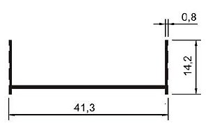 Perfil De Alumínio Lateral P/ Box Acrílico Linha Leve - Barra Com 6Mts - Fosco Ou Brilhante (Cód. Bx-021)