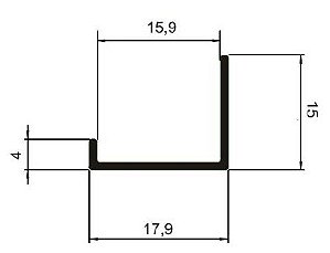 Perfil De Alumínio Testeira "L" P/ Mdf 15Mm Ou 18Mm - Anodizado Fosco - Barra Com 6Mts (Mv-036 / Mv-050)