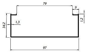 Perfil De Alumínio Equivalente À Linha Integrada Mn050 - Barra Com 6Mts - Várias Cores