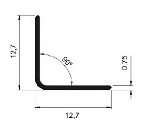 Perfil De Alumínio Cantoneira L Especial 1/2" Várias Cores Barra Com  6,00Mts