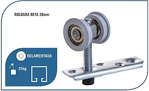 Roldana Reta 28Mm Rolamentada Para Esquadria De Madeira (1 Par)