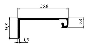 Perfil De Alumínio Puxador Estilo Facetato - Várias Cores - Barra Com 6Mts (Mv-091)