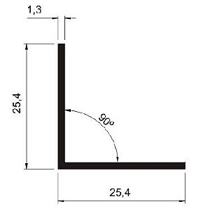 Perfil De Alumínio Cantoneira L 1"X1,3Mm - Barra Com 6 Metros - Várias Cores