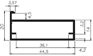Perfil De Alumínio Moldura Minimalista P/ Vidro E Espelho 4,5Mm Ou Menor - Barra Com 6,00Mts - Várias Cores (Mv-092)