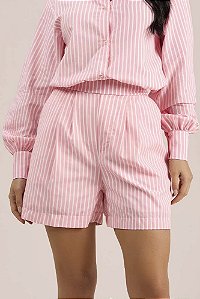 bermuda listrada branco e rosa