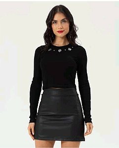 blusa cropped preta