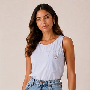 Blusa azul céu