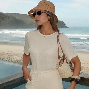 blusa alongada baunilha