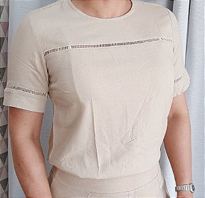 blusa linho com entremeio
