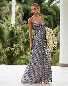 vestido longo estampado