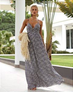 vestido longo estampado