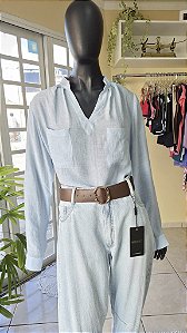camisa feminina azul