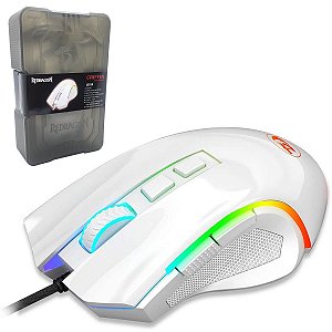 Mouse Gamer Rgb Redragon Griffin Branco M607w Ergonomico