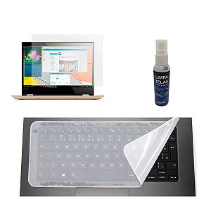 Kit Pelicula Anti Reflexo Fosca e Protetor Para Teclado Notebook 14 e Limpa Tela