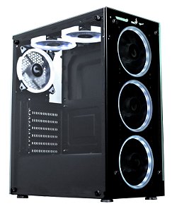 Gabinete Gamer Preto Rise Mode Glass Vidro Temperado S/ Fan