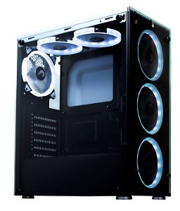 Gabinete Gamer Branco Rise Mode Glass Vidro Temperado S/ Fan