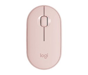 Mouse Sem Fio Bluetooth Wireless Logitech Pebble M350 Rosa