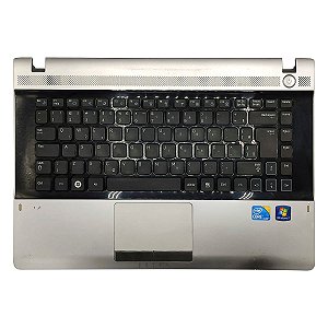 Carcaça Base Superior Com Teclado Notebook Samsung Rv411 Rv415 Rv419 Rv420 Com Detalhe