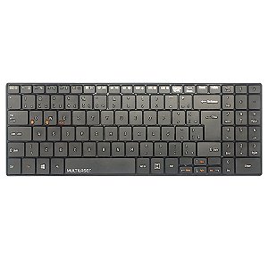 Teclado Sem Fio Bluetooth Slim Compacto Preto Multilaser Tc220 Para Windows Android Macbook