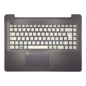 Carcaça Base Superior Com Teclado Notebook Vaio C14 Vjc141f11x 62rpns43c60-4001 Cinza Chumbo