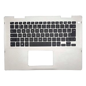 Carcaça Base Superior Com Teclado Retro iluminado Para Notebook Dell Inspiron 5482 09vmhf Prata