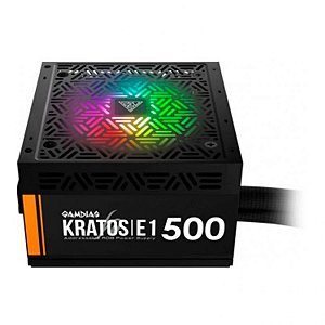 Fonte Gamer Rgb 80plus 500w Gamdias Kratos E1-500