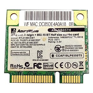 Placa Wifi 2.4Ghz Azurewave Aw-nb057h Para Notebook