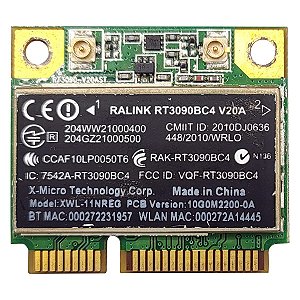 Placa Wifi 2.4Ghz Ralink Rt3090bc4 Notebook Hp Etiqueta Preta