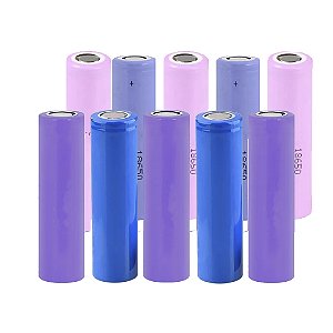 10 Bateria de Litio 18650 Pilha 3.7v 1000mAh a 1400mAh até 30 Miliohm