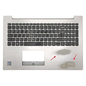 Carcaça Base Superior Com Teclado Notebook Lenovo Ideapad 330-15 320-15 Prata Com Detalhes