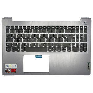 Carcaça Base Superior Com Teclado Pt-br Notebook Lenovo Ideapad 3 15itl6 15alc6 Prata Sem touchpad