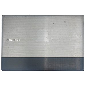Carcaça Tampa Notebook Samsung Rv511 Prata e Preto Com Detalhe