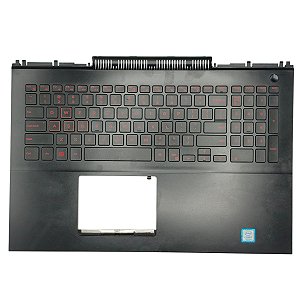Carcaça Base Superior Com Teclado Retroiluminado Notebook Dell Inspiron 15 7566 7567 Preto