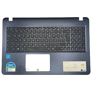 Carcaça Base Com Teclado Notebook Asus X543m X543n Azul Escuro