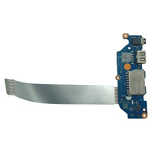 Placa Power USB Áudio Leitor SD Dell Inspiron 15 3520 Com Flat 12,5cm 34 Pinos 04HXM9 LS-L243P