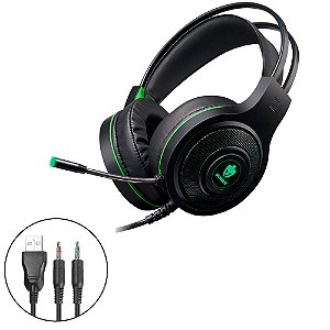 Headset Gamer Temis Evolut Eg-301gr P2 Preto E Verde