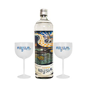 1 UND. VODKA ABYSSAL 950ml + 2 UND. TAÇAS ACRÍLICO