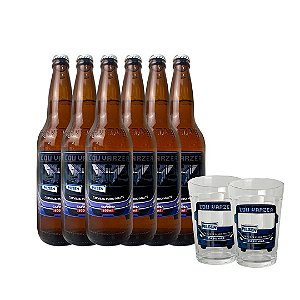 6 UND. CAPUNGA PILSEN CDU/VÁRZEA 600ml + 2 UND. COPO AMERICANO CDU/VÁRZEA 190ML