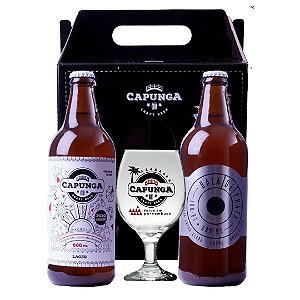 KIT CAPUNGA LAGER 600ML + BALA DE PRATA 600ML + TAÇA GALLANT