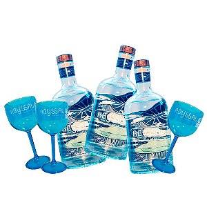 3 UND. GIN ABYSSAL 750ML + 3 UND. TAÇAS ACRÍLICO PERSONALIZADA