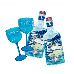 2 UND. GIN ABYSSAL 750ML + 2 UND. TAÇA ACRÍLICO PERSONALIZADA