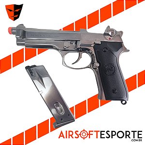 Pistola de Airsoft GBB SRC SR-92 Silver Platinum GB-0709B