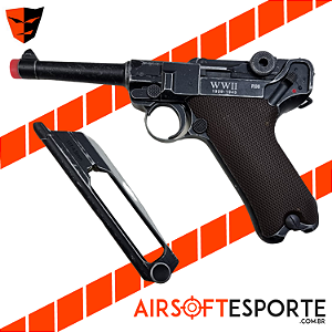 Pistola Airgun Umarex Luger Wwii P08 4,5mm Full Metal Co2