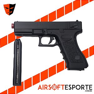 Pistola de Airsoft AEP Elétrica Cyma Glock 18C Cm030 Preta