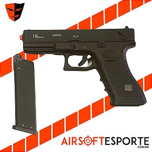 Pistola de Airsoft GBB KJW Glock KP-18MS Preto