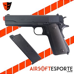 Pistola de Airsoft GBB KWA 1911 A1 Blowback System Preta