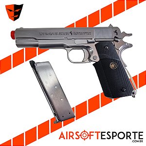 Pistola de Airsoft GBB WE 1911 Matte Chrome Sv